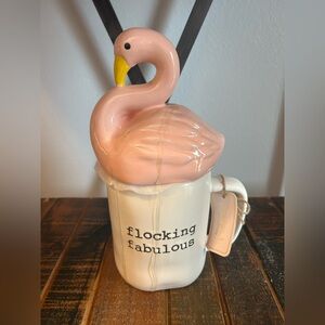Joseph A Home FLOCKING FABULOUS Mug With Flamingo Topper NEW